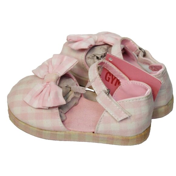 2008 Gymboree Ice Cream Social Easter Pink Gingham Mary Jane Sandals Baby Girl - Picture 4 of 10